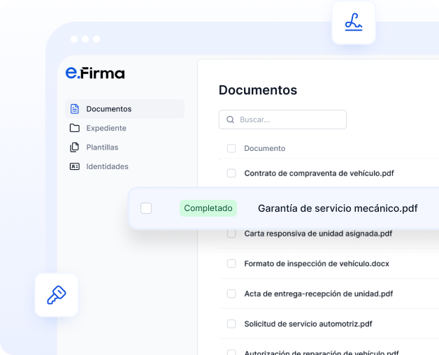 Vista de la plataforma eFirma