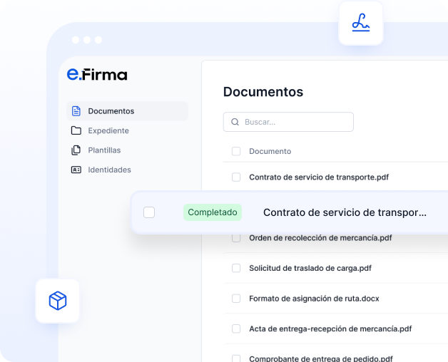 Vista de la plataforma eFirma