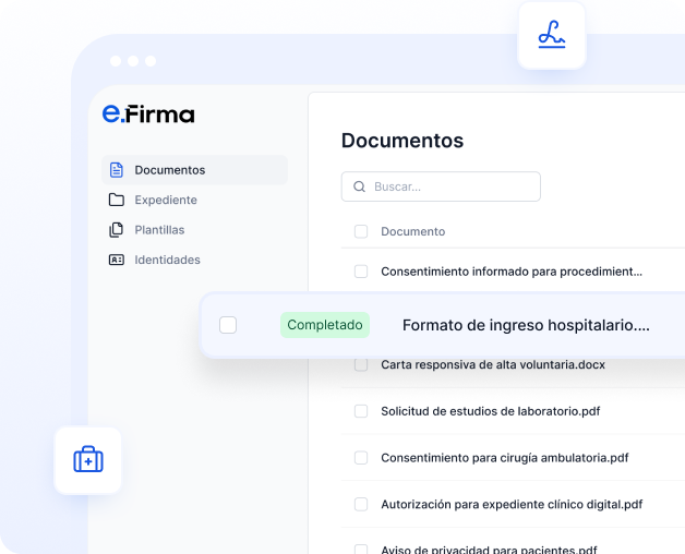 Vista de la plataforma eFirma